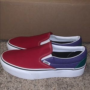 color block platform vans